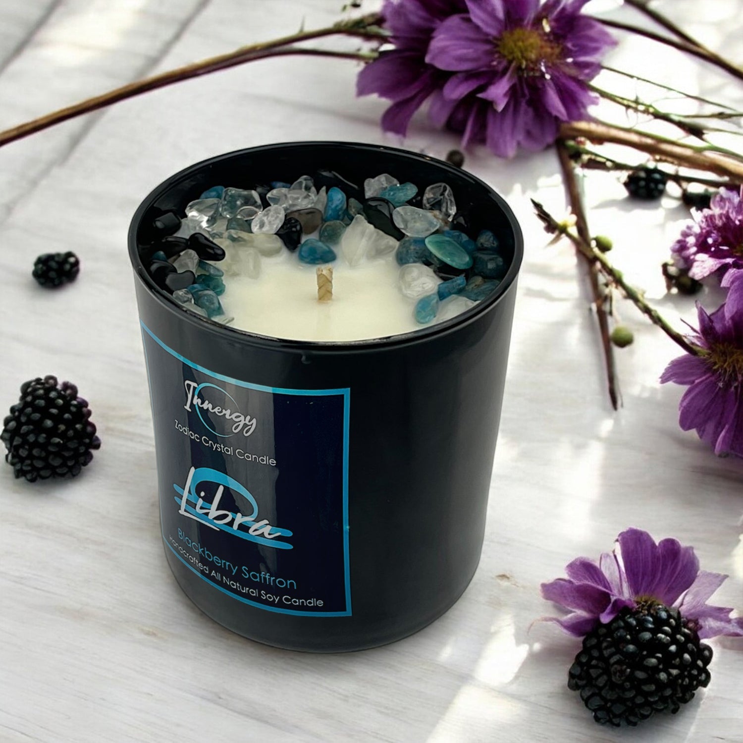 Libra Zodiac Crystal Candle — 10 oz