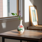 Homco Mini Porcelain Bud Vase - Floral Gold Rim