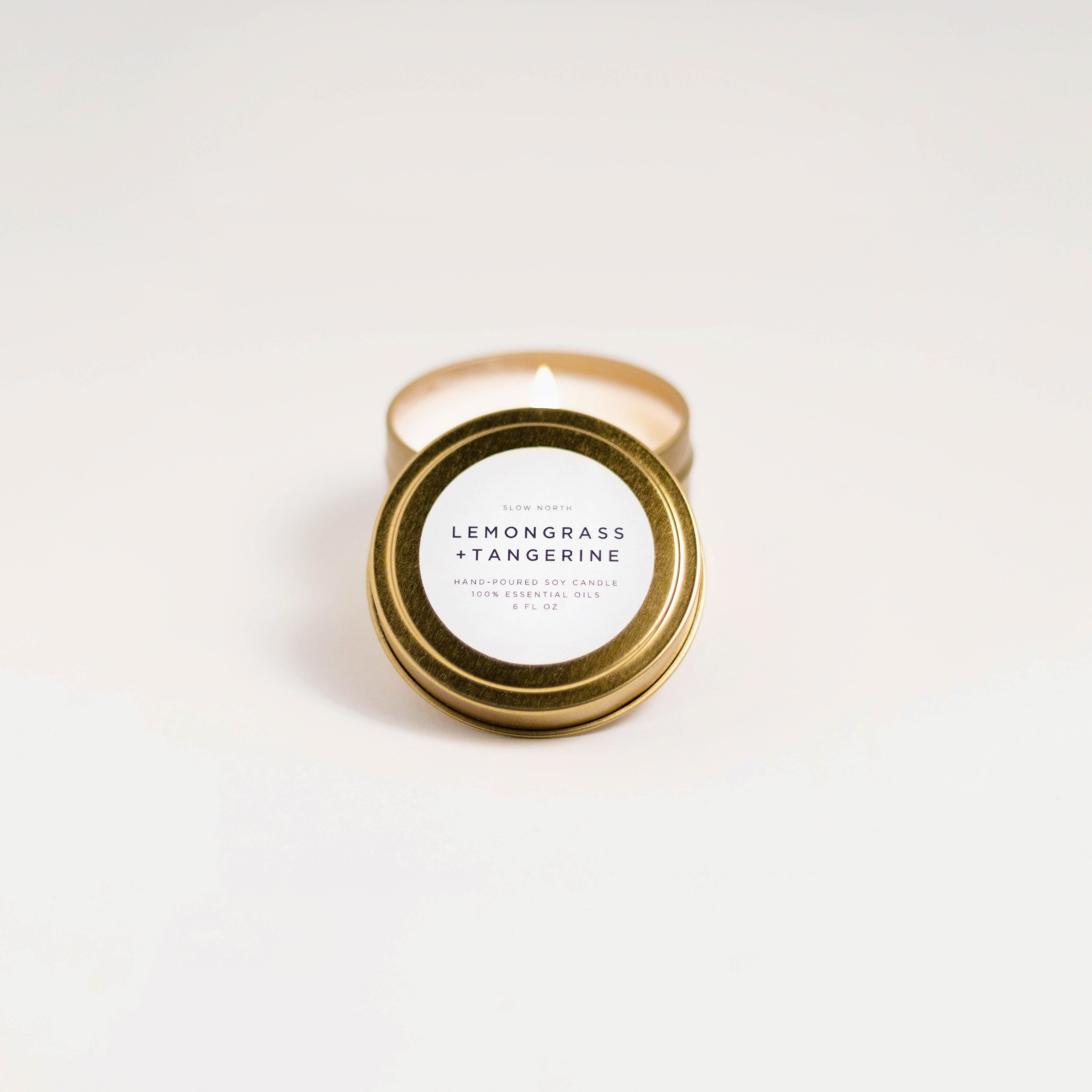 Lemongrass + Tangerine Travel Candle – Bright Citrus Blend