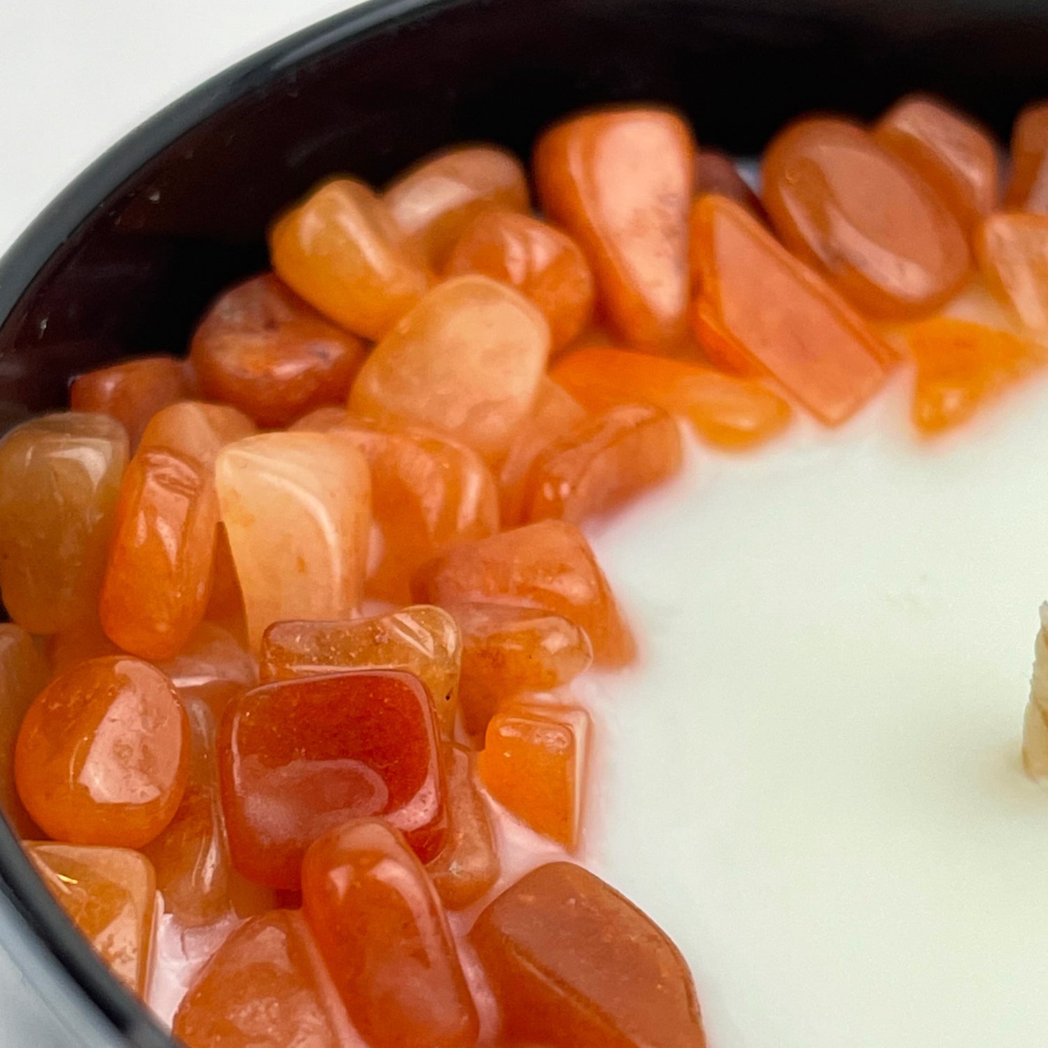 Sacral Chakra Crystal‑Infused Candle — 10 oz