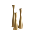Ligne Brushed Brass Candlesticks — Set of Three