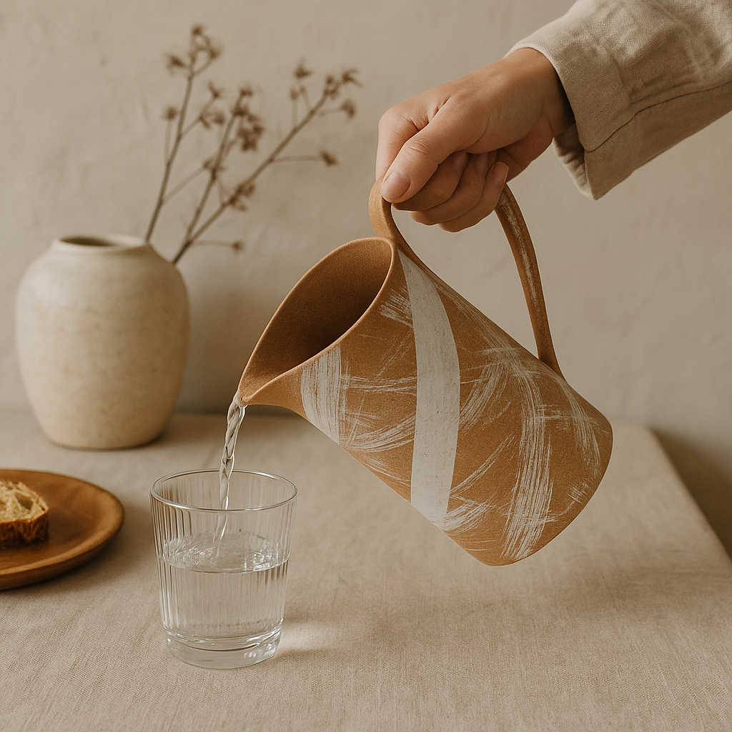 Louise Two‑Tone Ceramic Pitcher