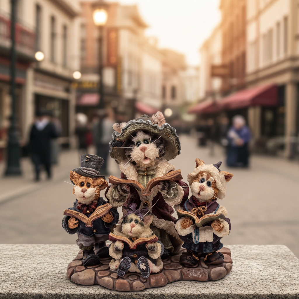 Boyds Resin Mrs. Fezziwig with Marley, Bob & Caroline Figurine – Purrstone Collection