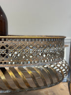 Two-Tier Metal Bar Cart - Ornate Cut-Out Detailing