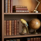 Ceramic Czech Parrot Figurine Bud Vase – Yellow Perched Accent