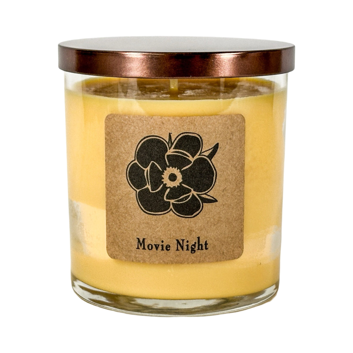 Movie Night 10 oz Soy Candle - Popcorn, Vanilla & Woods