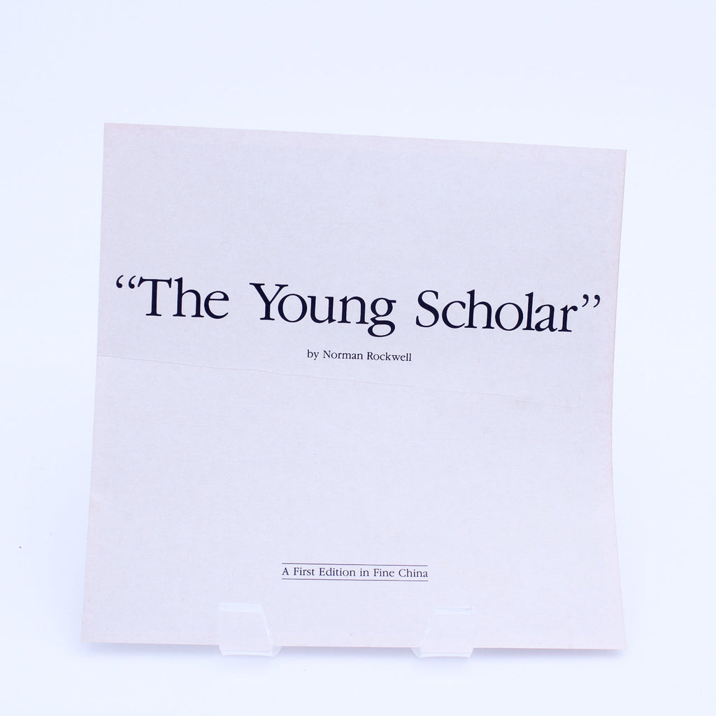 Assiette Knowles 1991 Norman Rockwell « The Young Scholar » — Heritage Collection