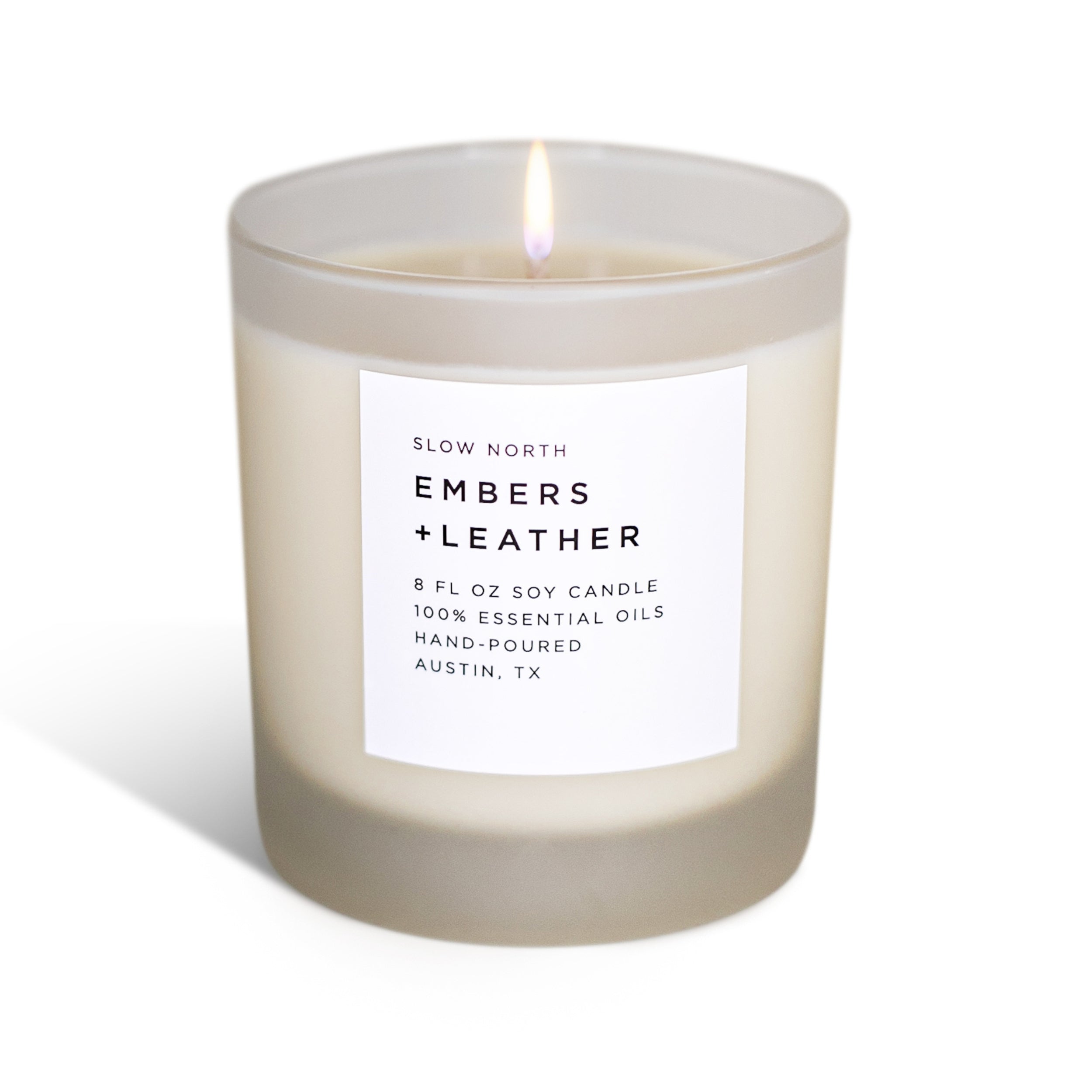 Embers + Leather Signature Candle – Vetiver, Cedar & Patchouli