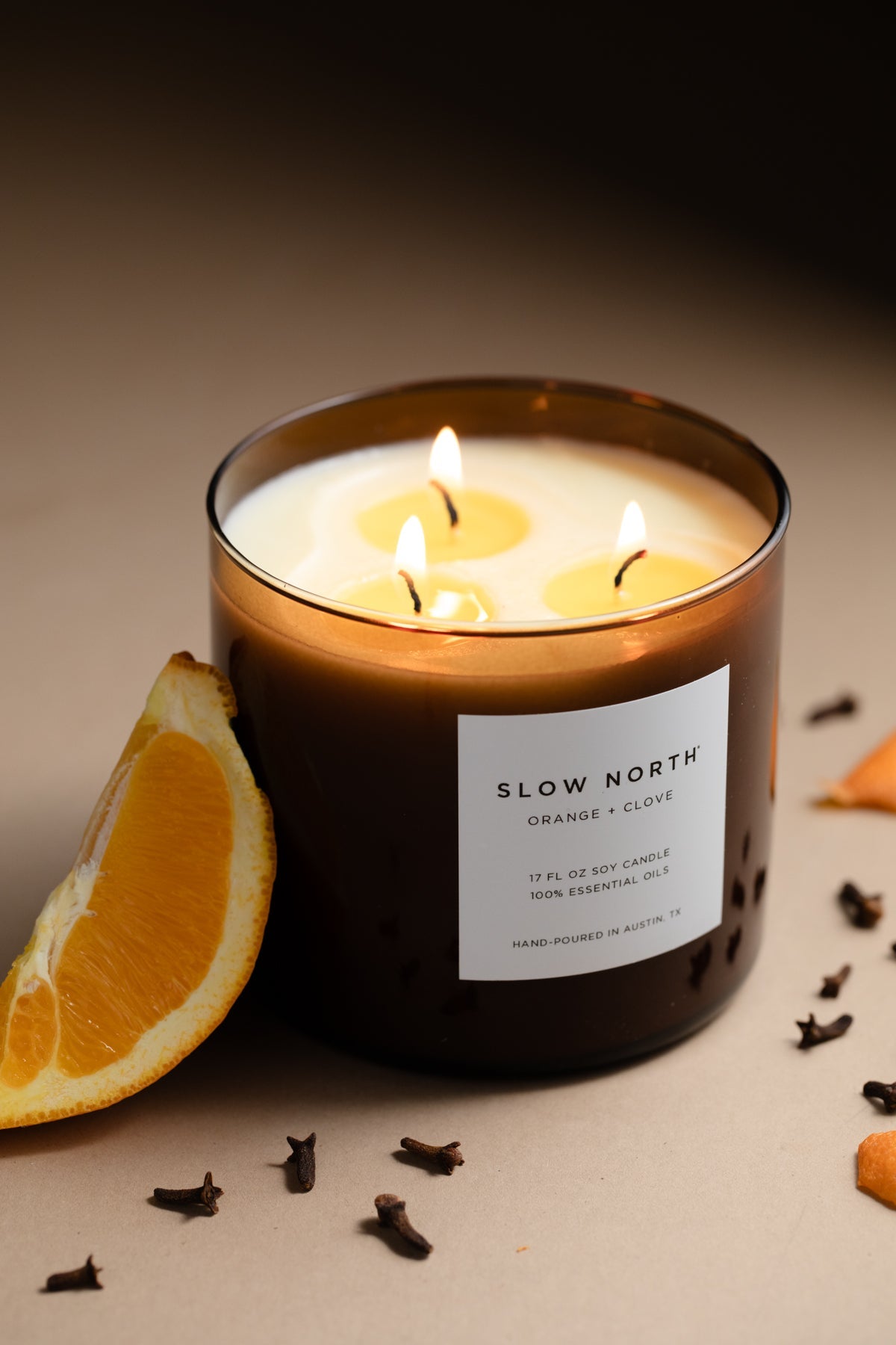Orange + Clove Signature 3‑Wick Candle – Warm Citrus & Spice