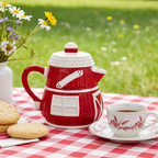 1992 House of Lloyd Red Barn Ceramic Teapot