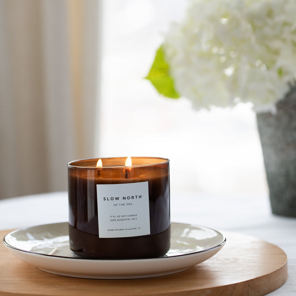 Chandelle à 3 mèches Signature « De la mer » – Eucalyptus, lavande et menthe poivrée