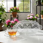 Anchor Hocking 'Grape' Pressed Glass Snack Set - 8‑Piece Serva‑Snack