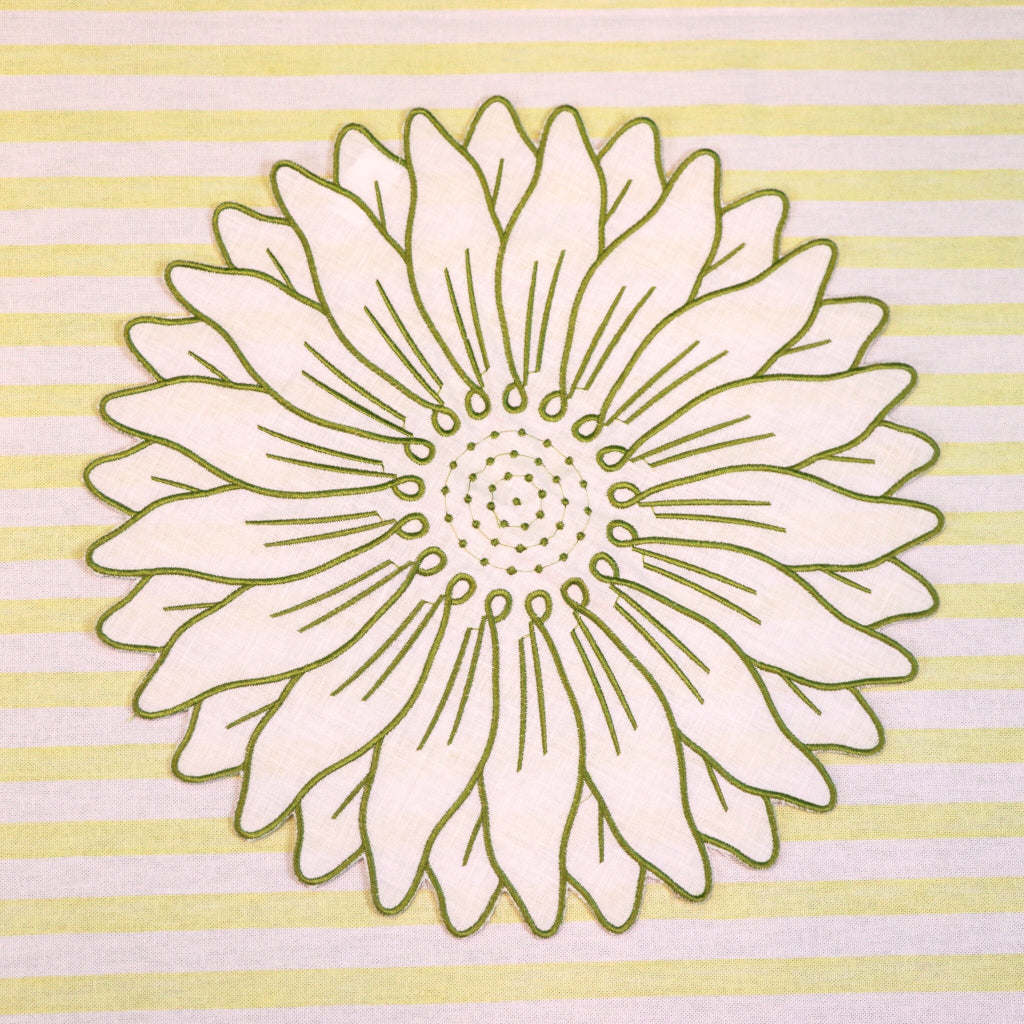 Olive Bloom Linen Placemat – Set of 12