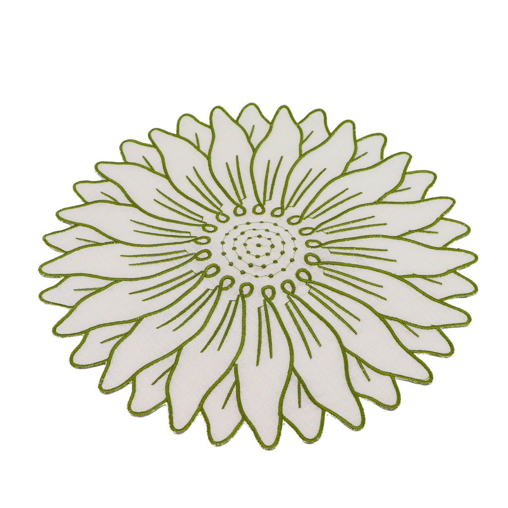 Olive Bloom Linen Placemat – Set of 12
