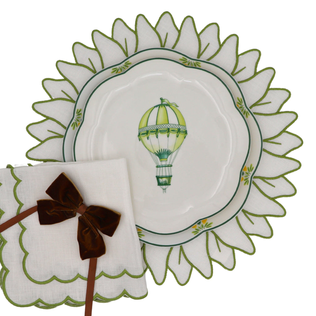 Olive Bloom Linen Placemat – Set of 12