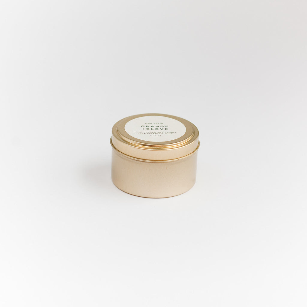 Orange + Clove Travel Candle – Warm Citrus & Spice
