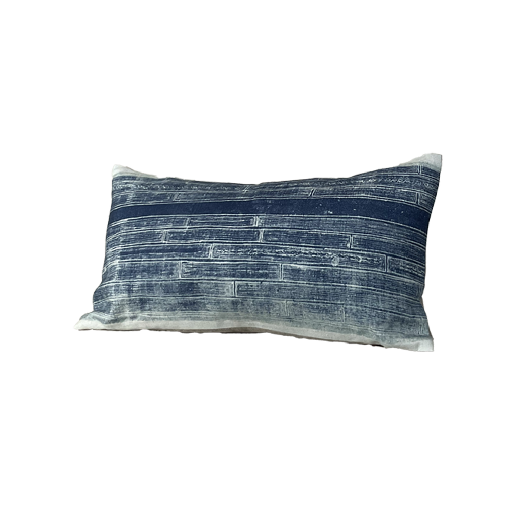 Vintage Mudcloth Pillow — Blue Print