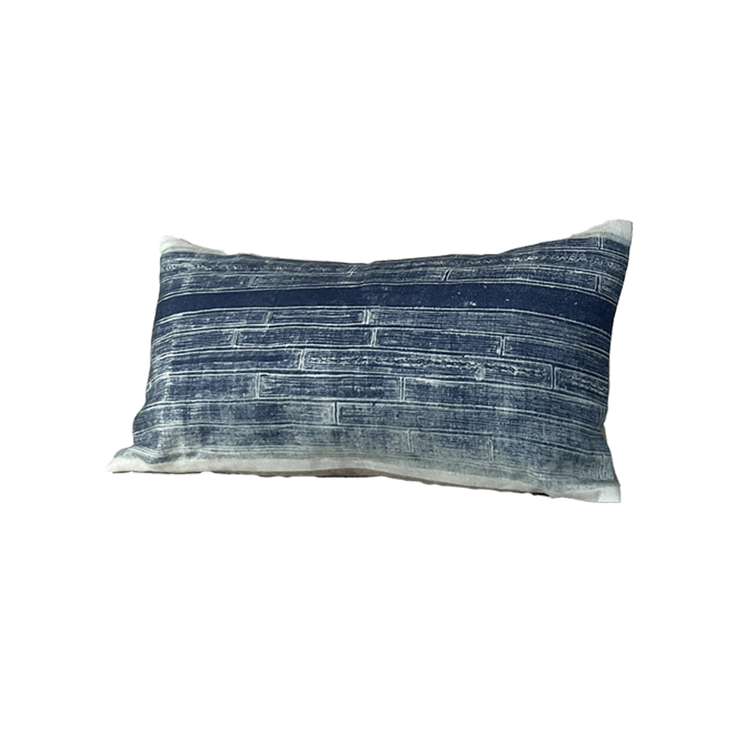 Vintage Mudcloth Pillow — Blue Print