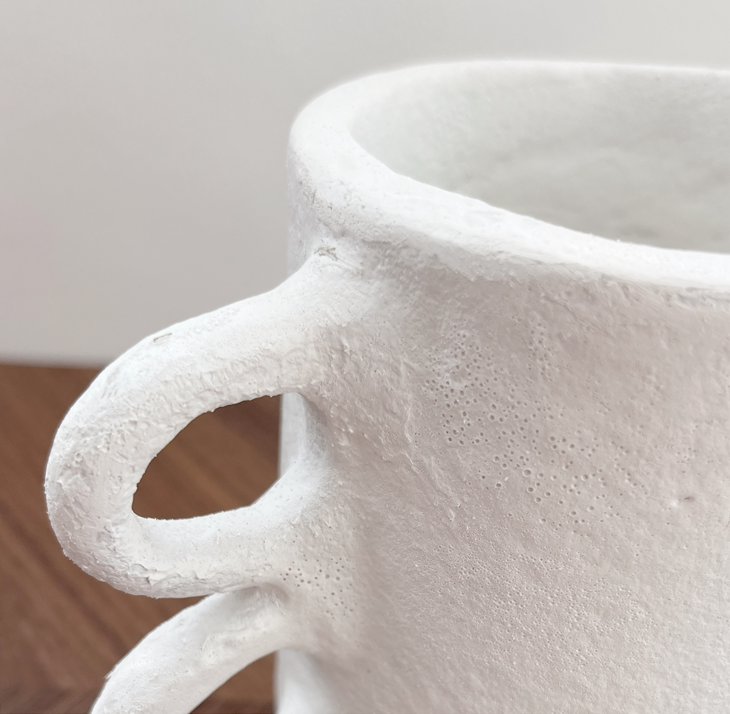 Piper Paper Mache Vessel — Light Greige or Matte White