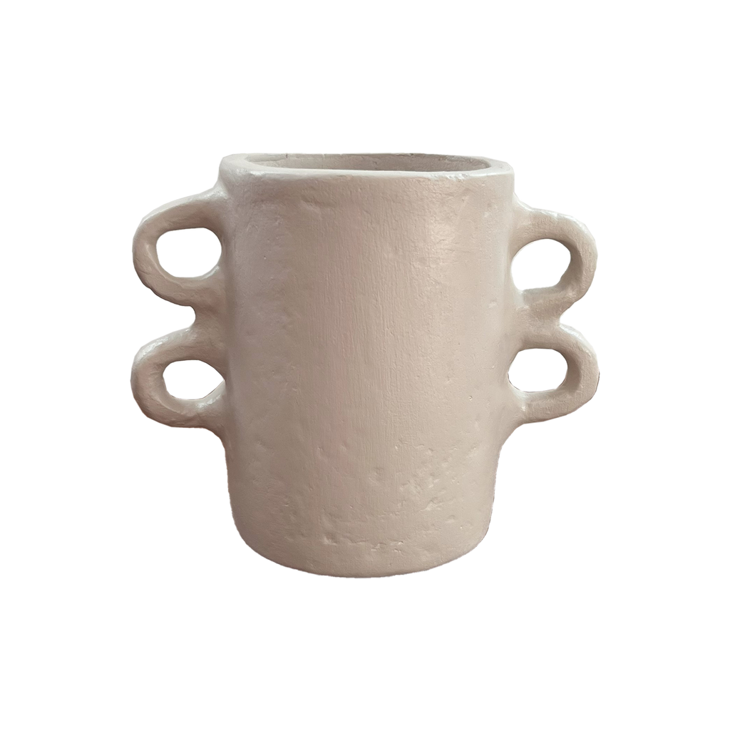 Piper Paper Mache Vessel — Light Greige or Matte White