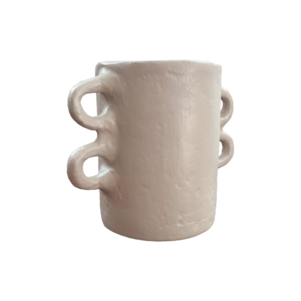 Piper Paper Mache Vessel — Light Greige or Matte White