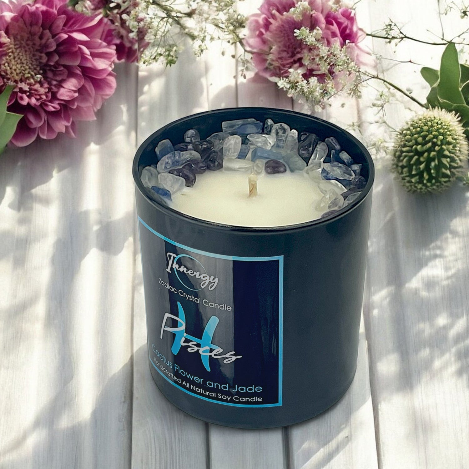 Pisces Zodiac Crystal Candle — 10 oz