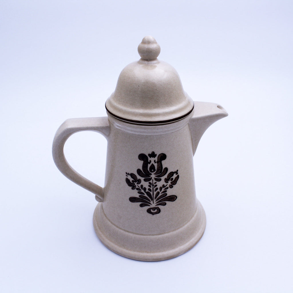 Cafetière et porte-serviettes Pfaltzgraff Village – Grès floral beige