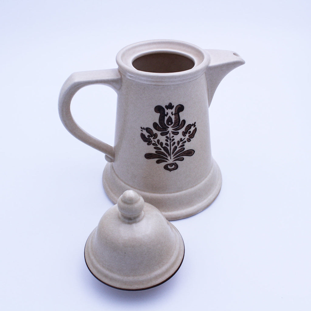 Cafetière et porte-serviettes Pfaltzgraff Village – Grès floral beige