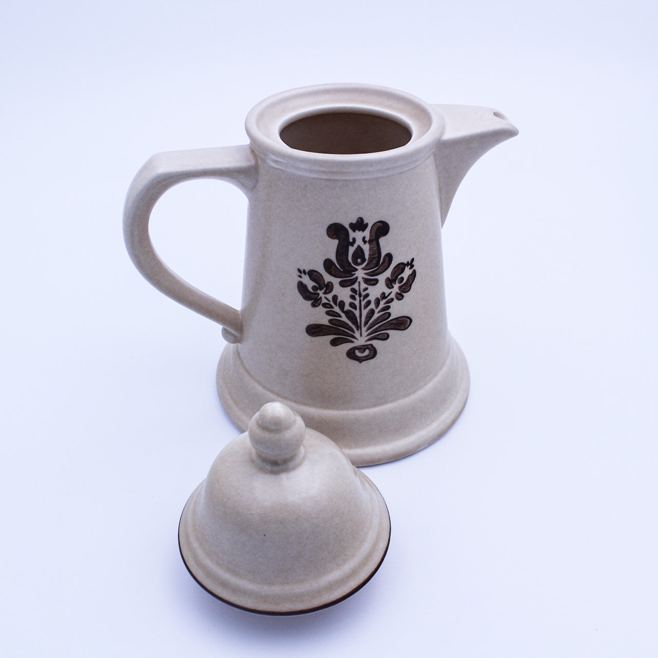 Cafetière et porte-serviettes Pfaltzgraff Village – Grès floral beige