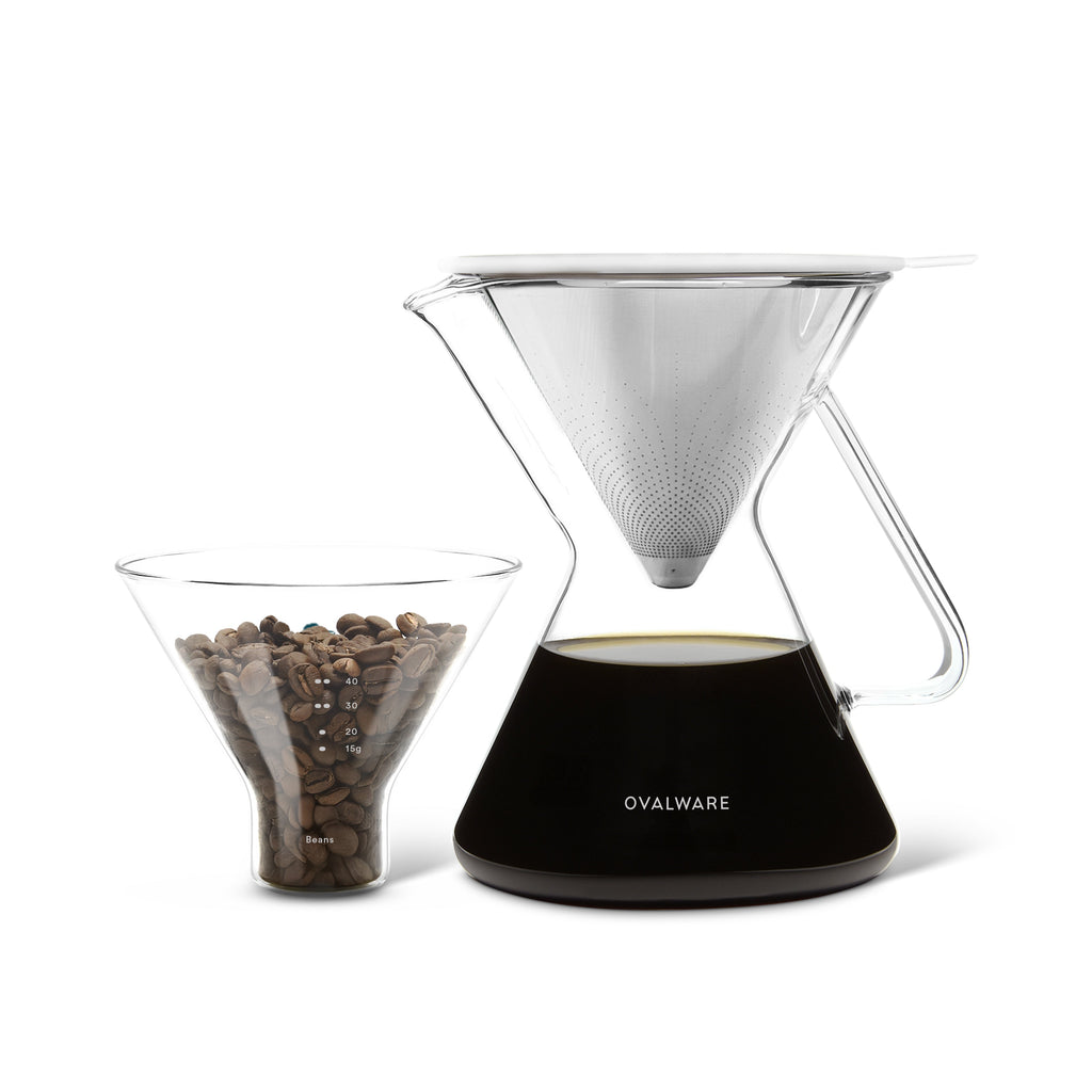 Ovalware Pour Over Coffee Maker - 17oz Borosilicate Kit