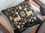 DaDa Bedding Magical Golden Reindeer gewebte Wandteppich-Kissenbezüge 40x40cm
