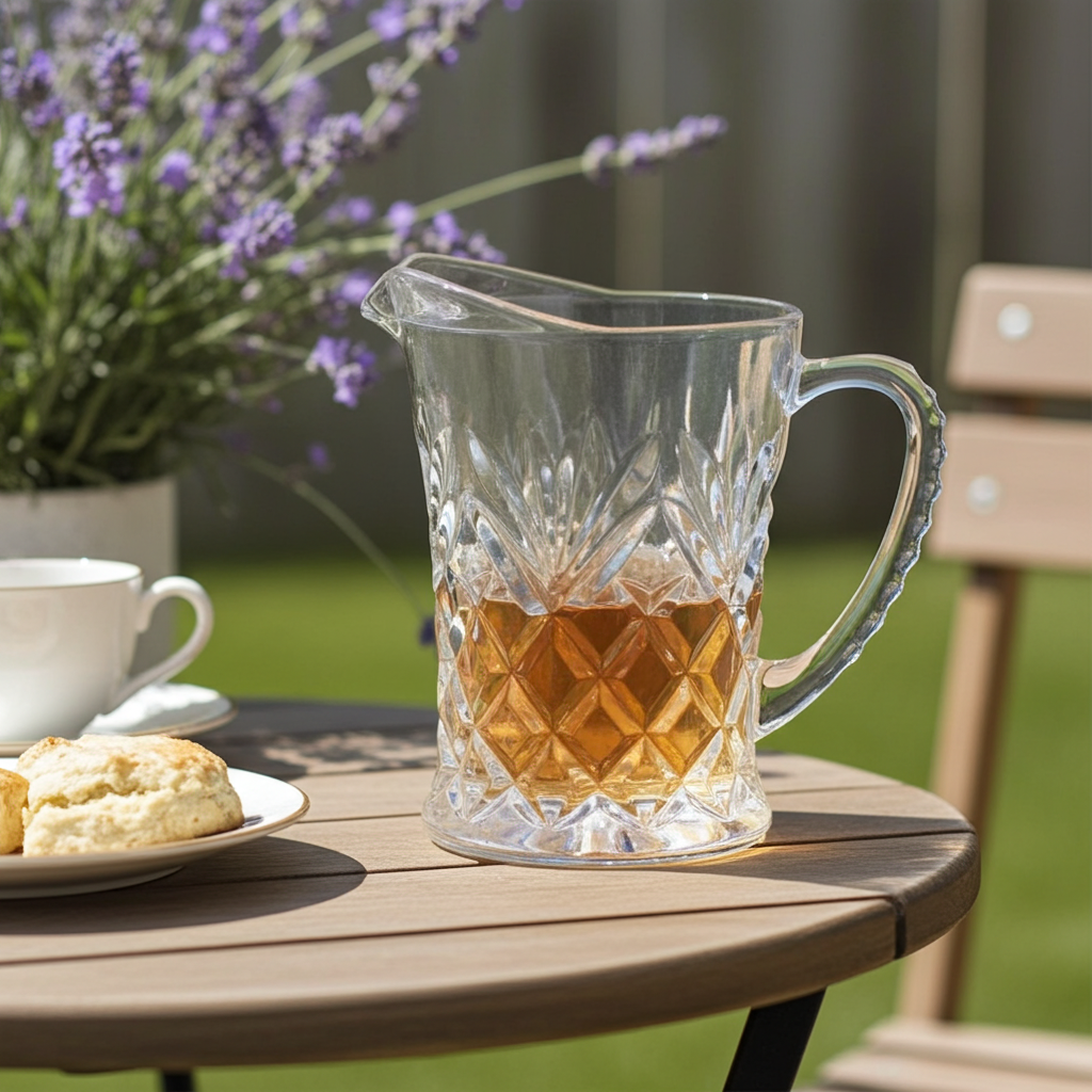 Anchor Hocking Pineapple Pressed Glass Pitcher