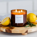 Rosemary + Lemon Signature 3-Docht Kerze – Helle Kräuterzitrusnote