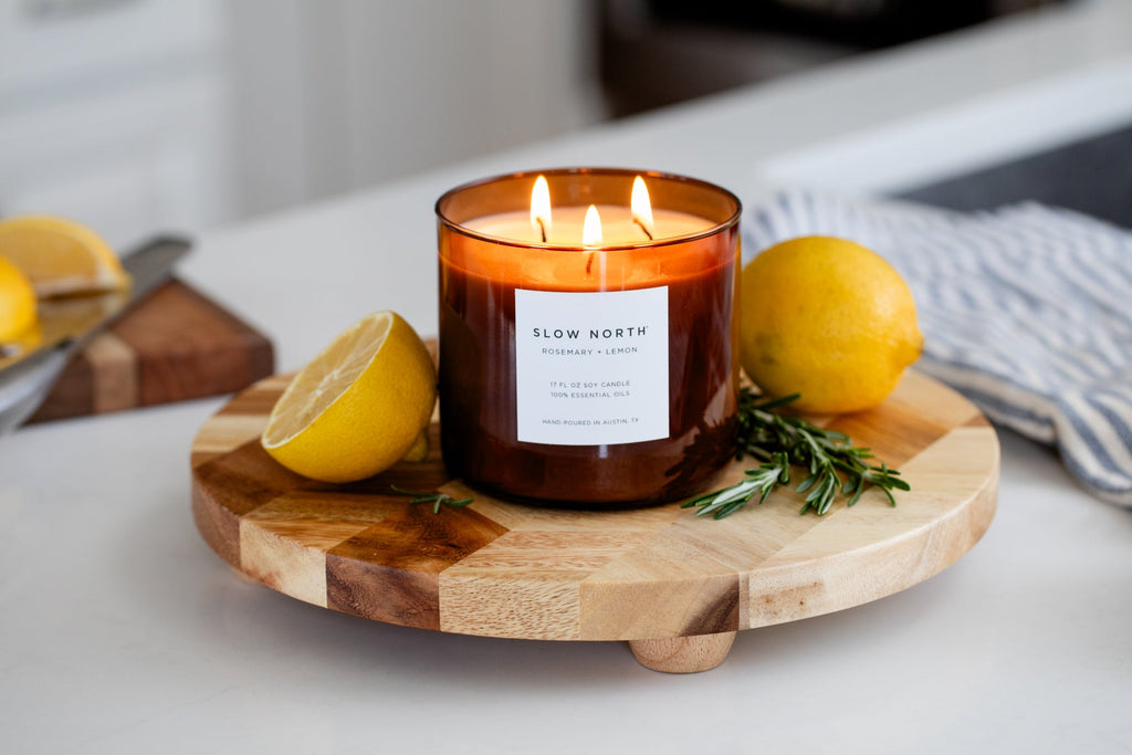 Rosemary + Lemon Signature 3‑Wick Candle – Bright Herbal Citrus