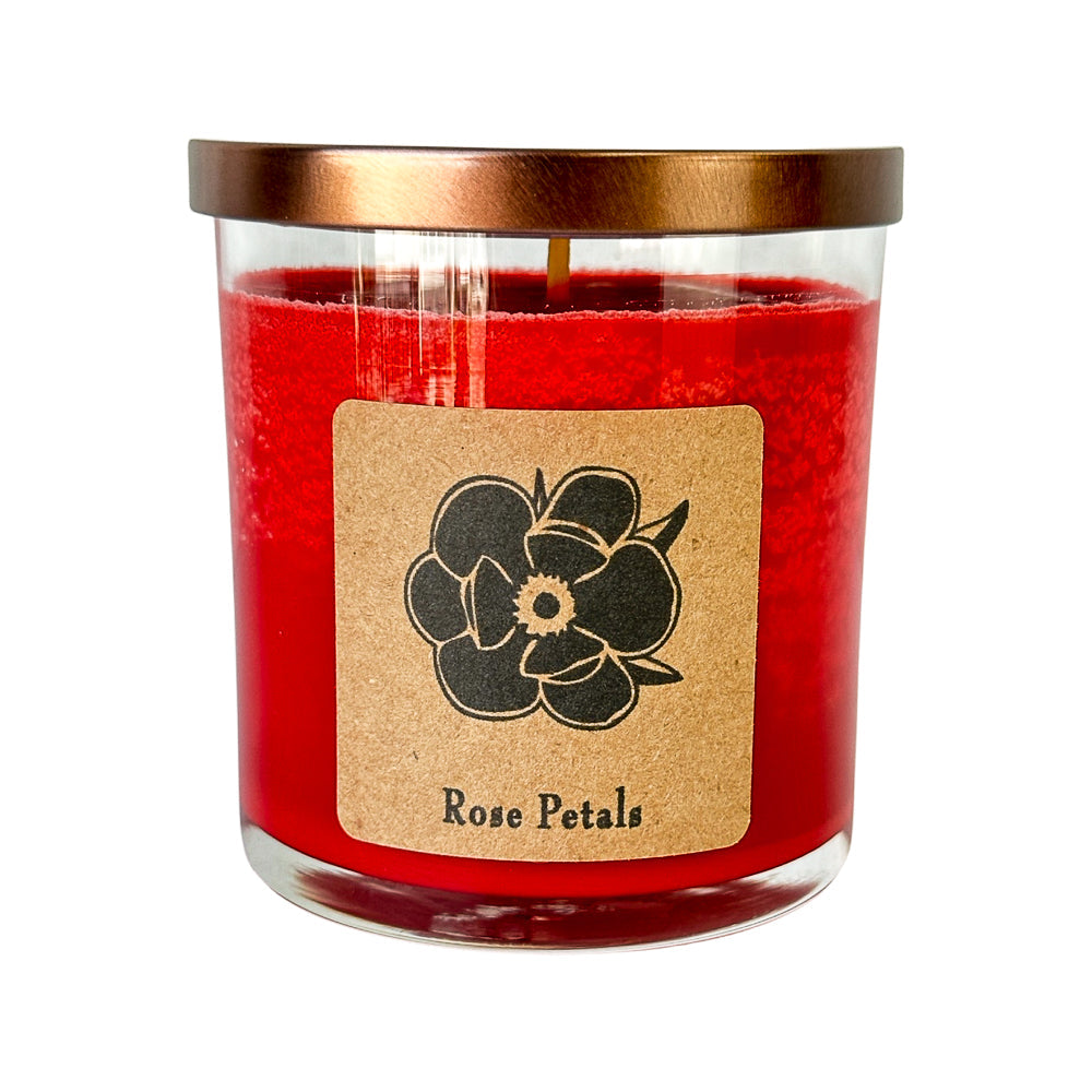 Rose Petals 10 oz Soy Candle - Rose and Champagne Scent