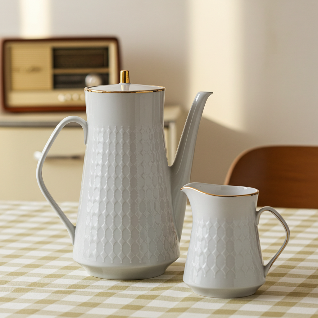 Mid‑Century Winterling Bavaria Porcelain Coffee Pot & Creamer Set