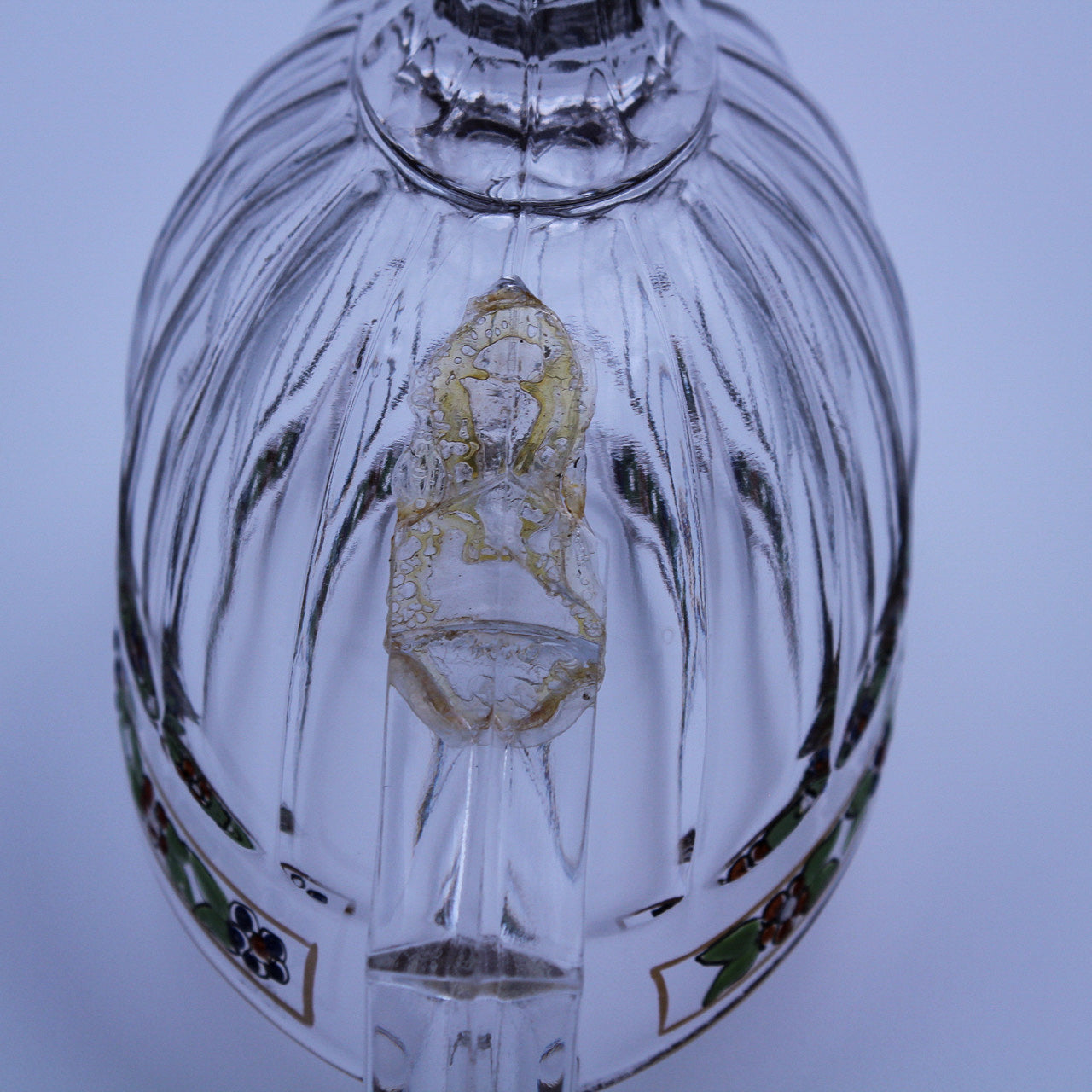 Art Deco Heisey Painted Flower Sugar Bowl & Creamer Set Vintage