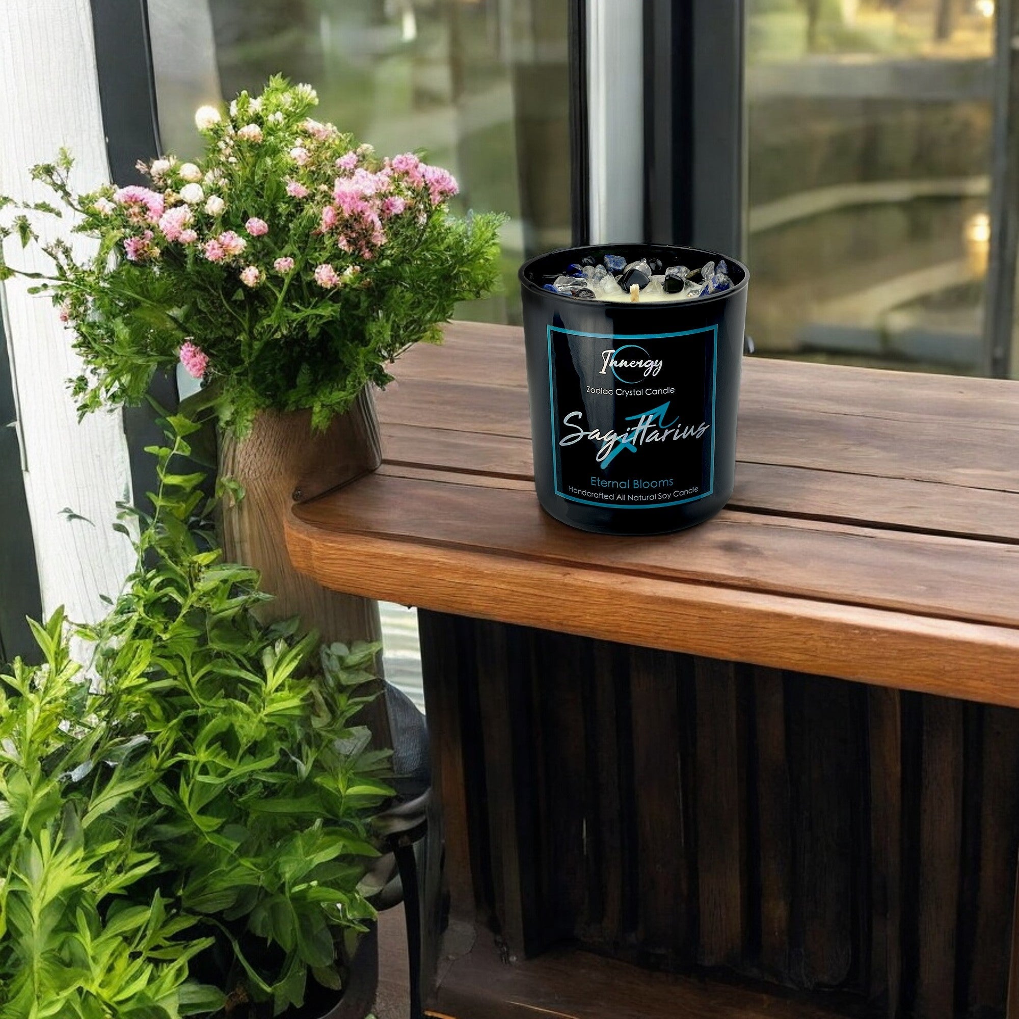 Sagittarius Zodiac Crystal Candle — 10 oz