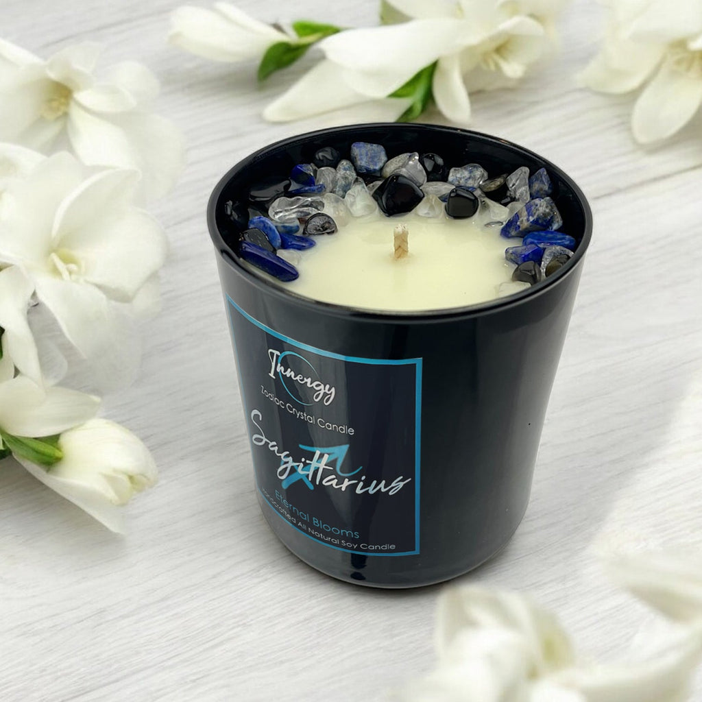 Sagittarius Zodiac Crystal Candle — 10 oz