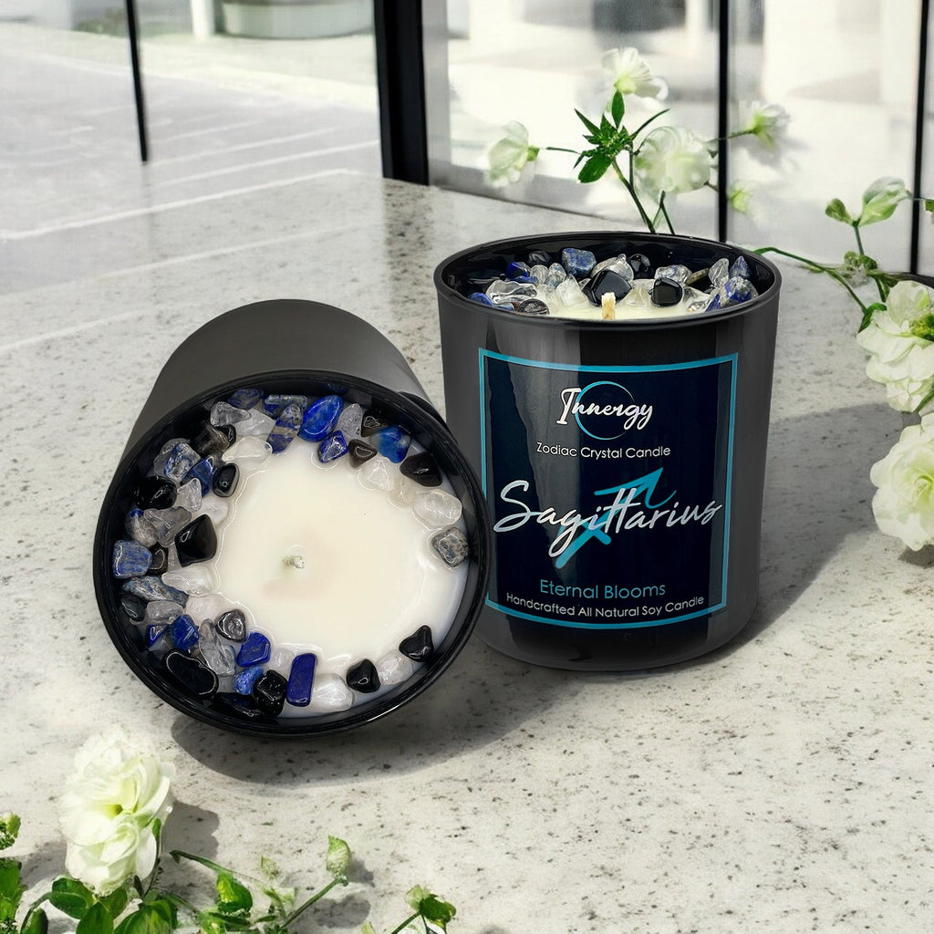 Sagittarius Zodiac Crystal Candle — 10 oz