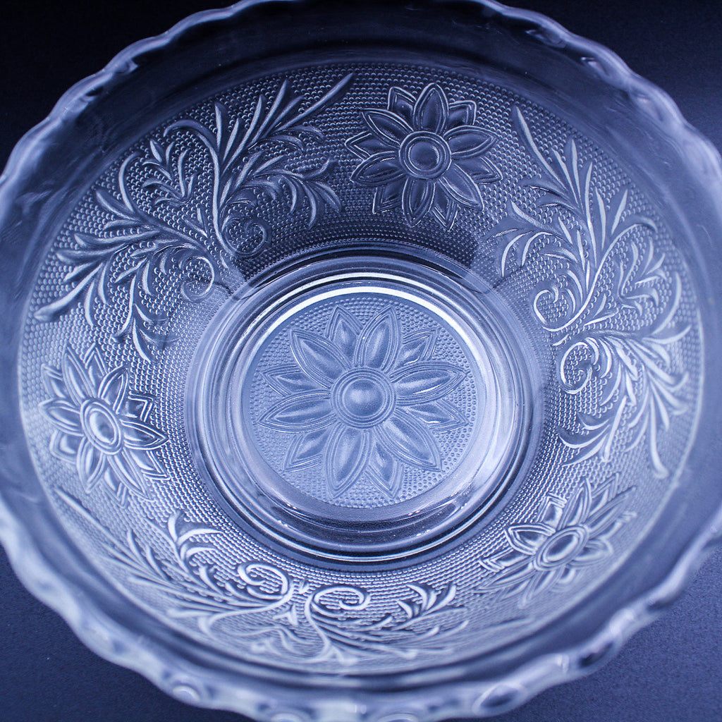 Bol en verre transparent Anchor Hocking Sandwich – 16 cm motif floral pressé