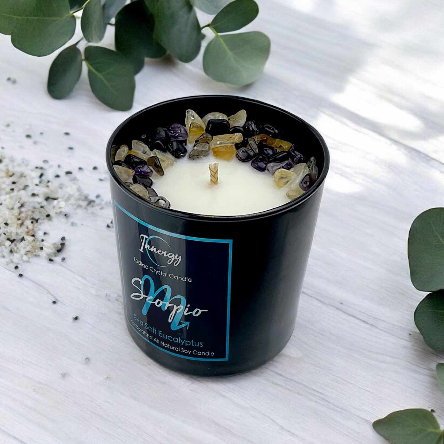 Scorpio Zodiac Crystal Candle — 10 oz