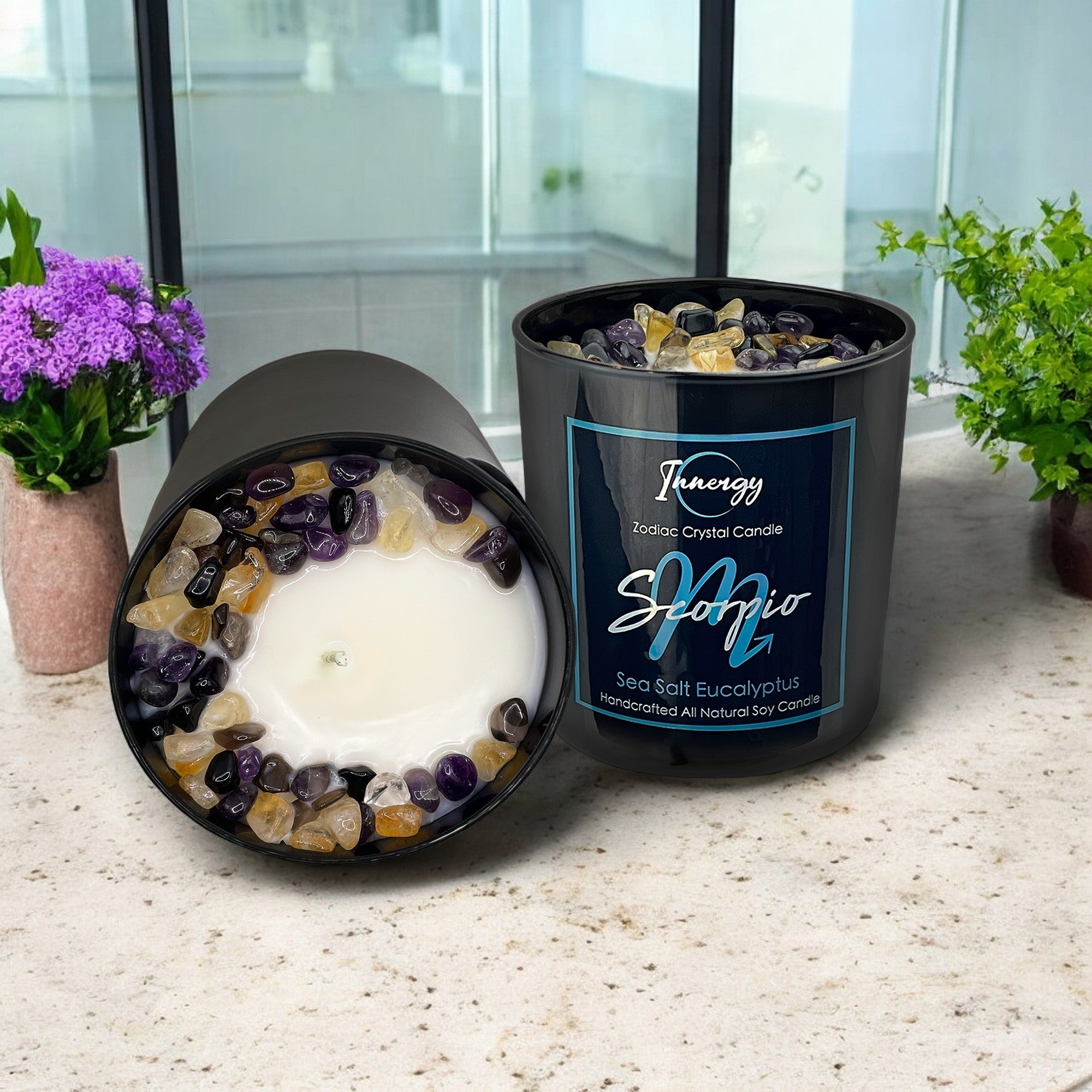 Scorpio Zodiac Crystal Candle — 10 oz
