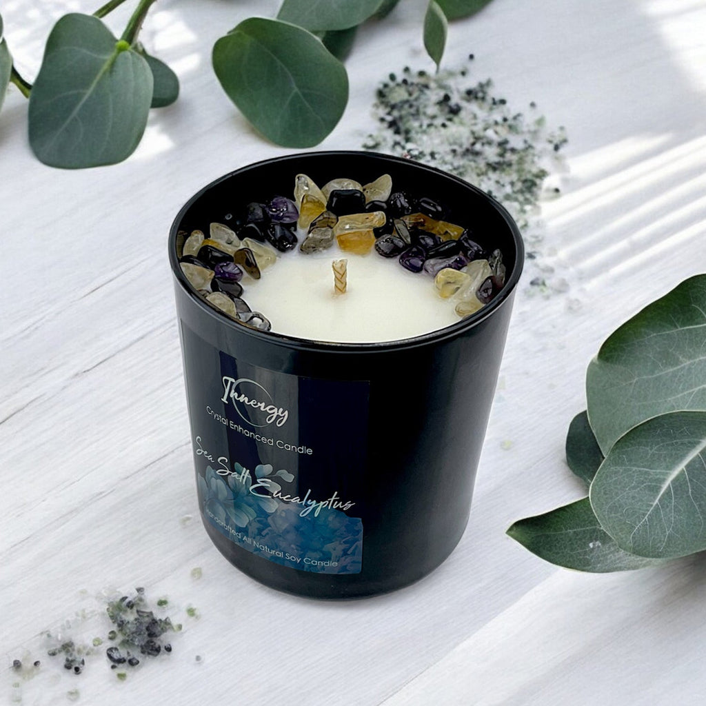 Sea Salt Eucalyptus Crystal Candle — 10 oz