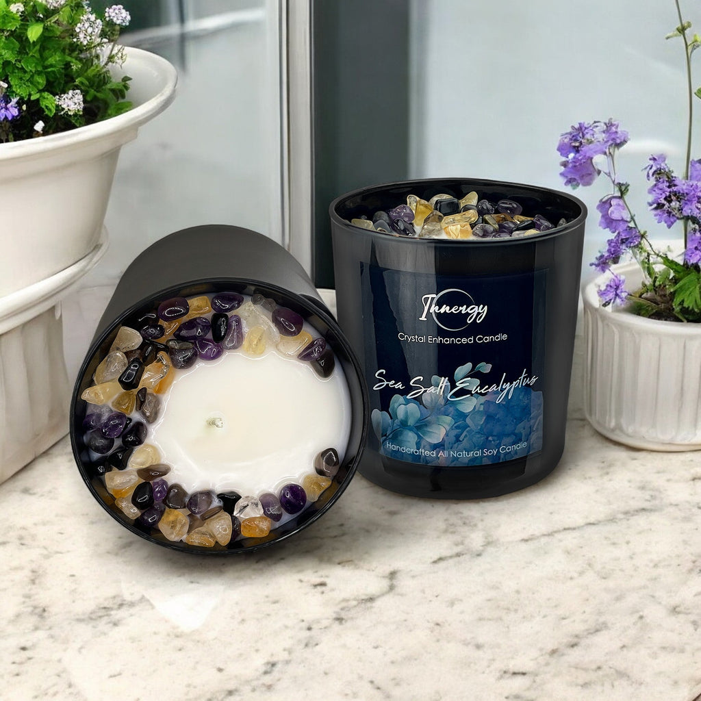Sea Salt Eucalyptus Crystal Candle — 10 oz