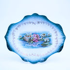 Sterling China Aquablau gewellte Servierschale, seltenes Einlagemuster
