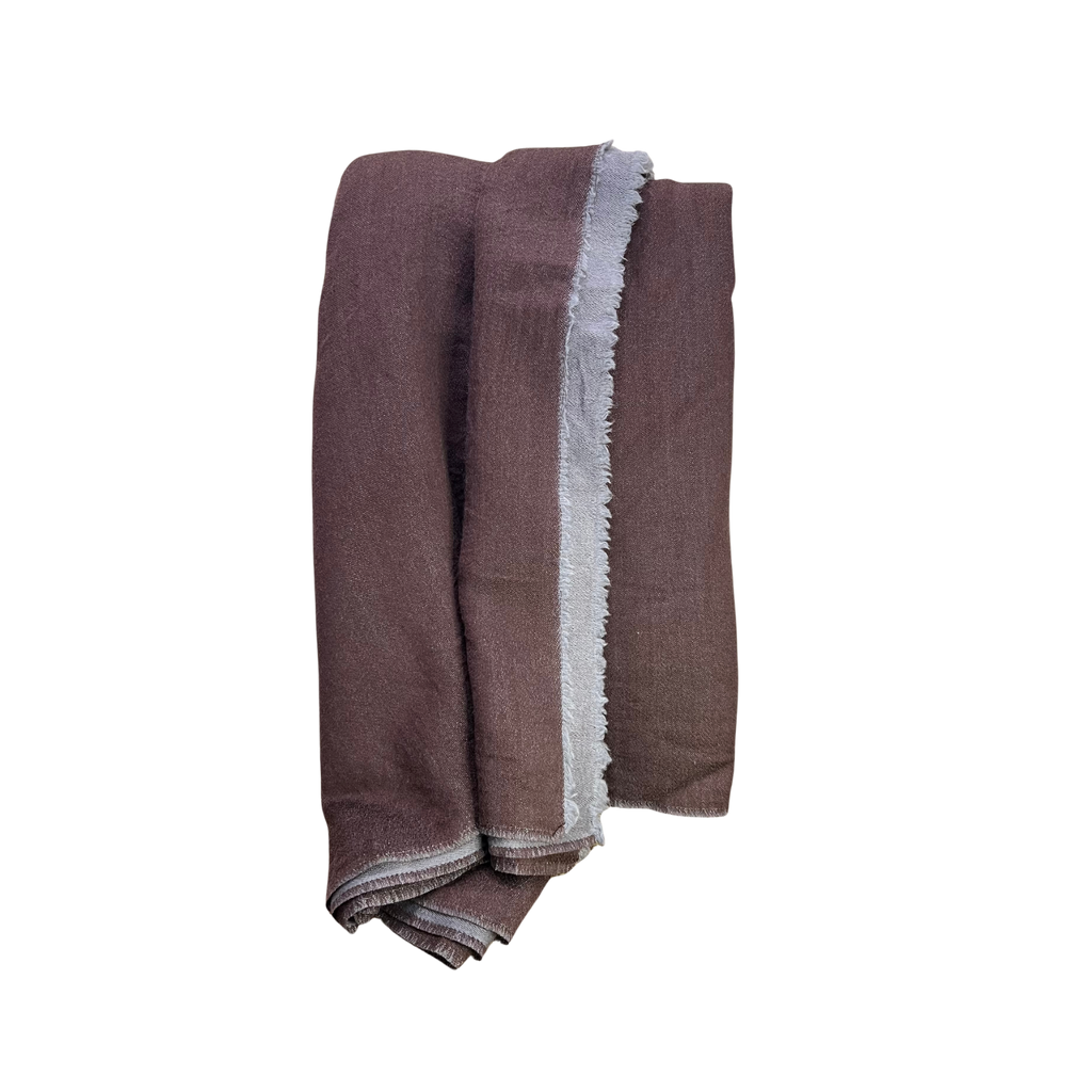Merino Wool & Silk Throw — Reversible Two-Tone