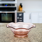 Jeannette Glass Serving Bowl - Ruffled Pedestal Design