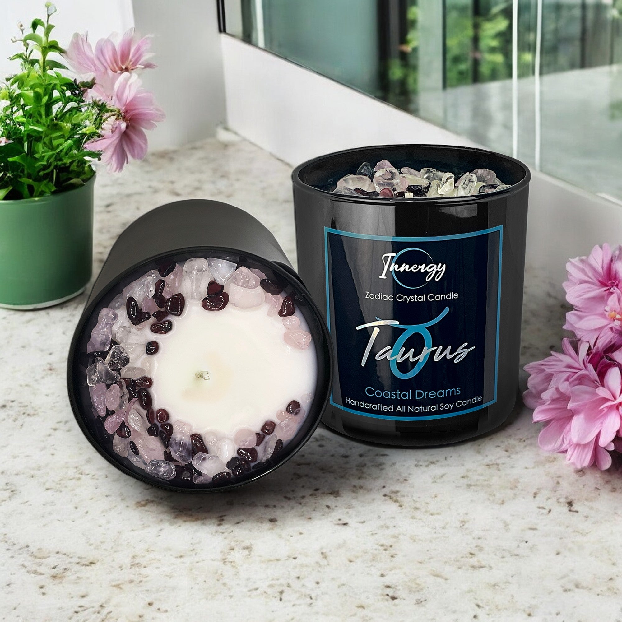 Taurus Zodiac Crystal Candle — 10 oz