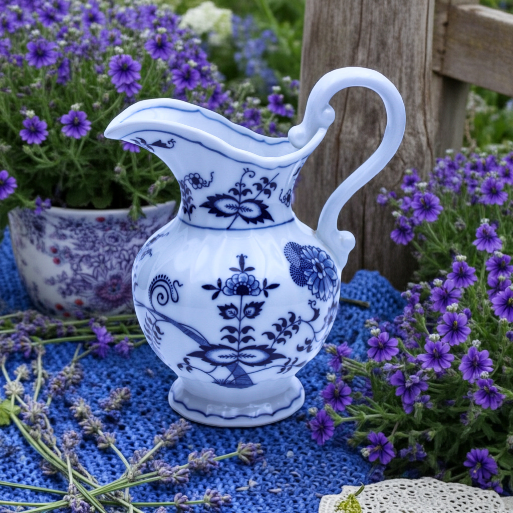 Blue Danube Blue Onion Small Porcelain Pitcher 5.5"